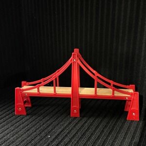 Brio Wooden Railway Suspension Bridge Red 33351 Train Track Accessory